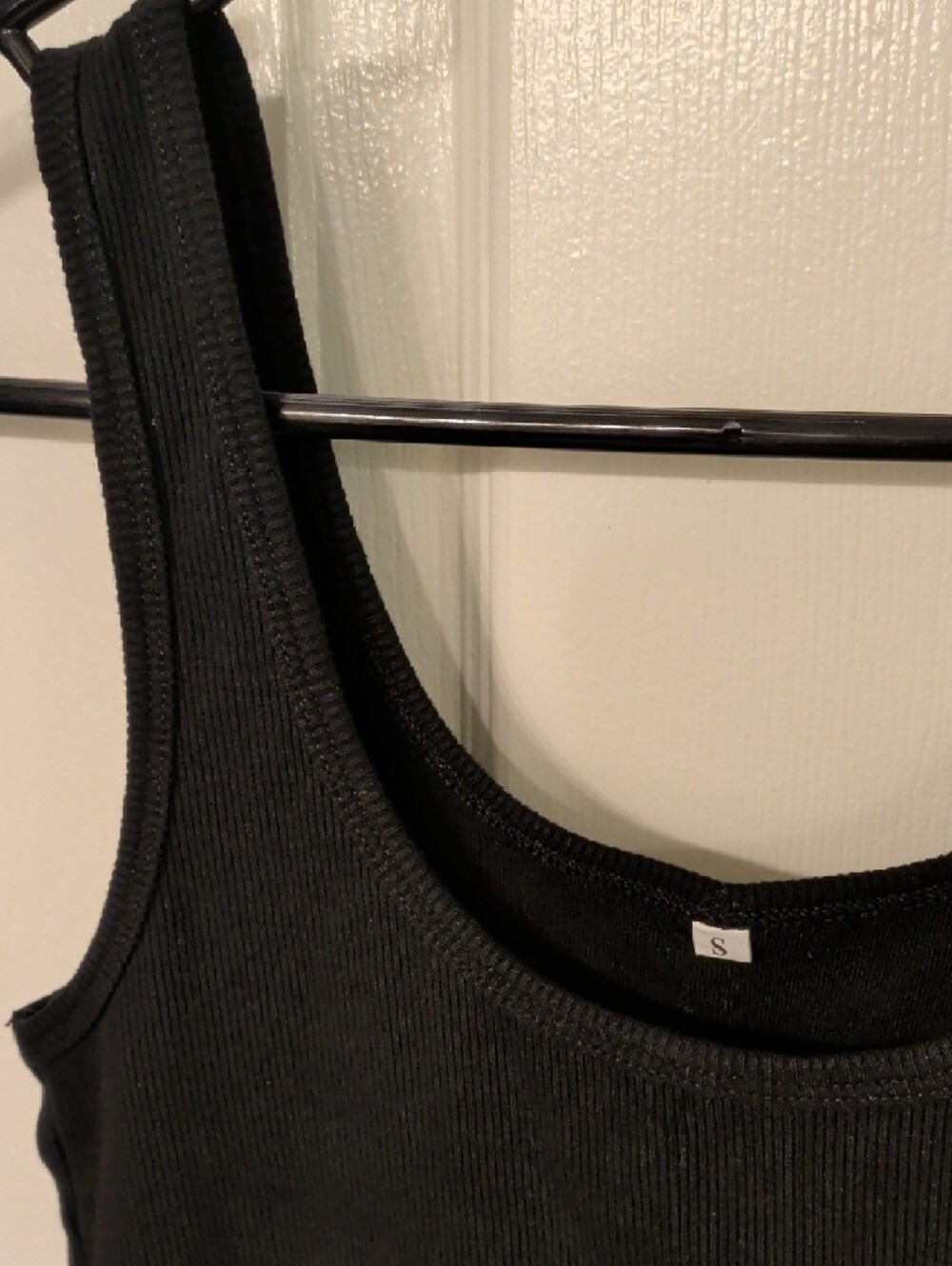 Black Ribbed Tank Top - Picture 3 of 3